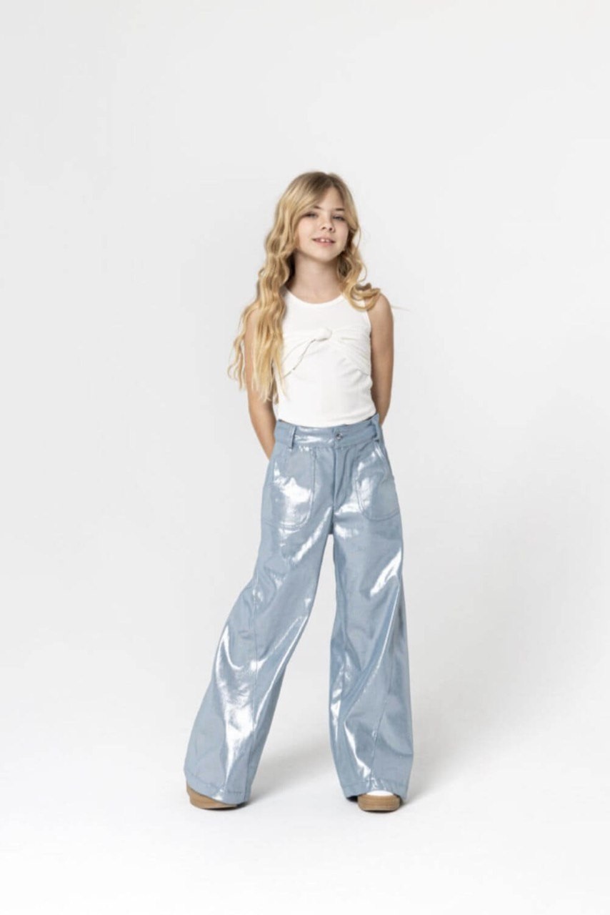 Παντελόνι wide leg με όψη foil - ΤΥΠΟΣ 12Y