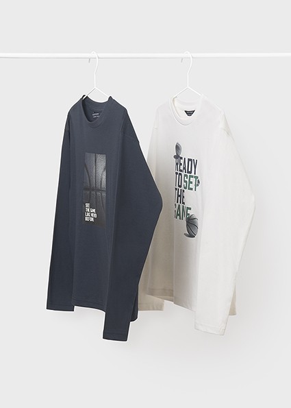 Σετ 2 μπλουζάκια μακρυμάνικα - ΚΡΕΜ 12Y