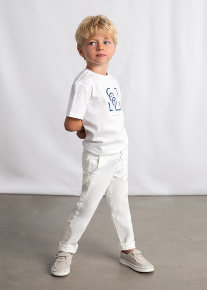 Παντελόνι chino καπαρτινέ βασικό - ΚΡΕΜ 8Y