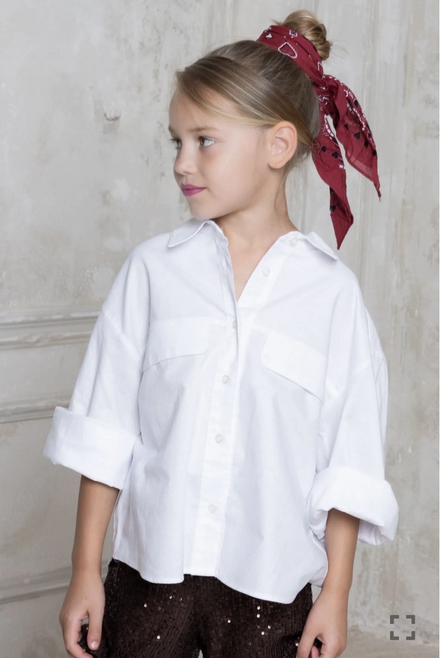 Πουκάμισο oversized εκρού - ΛΕΥΚΟ 7/8Y