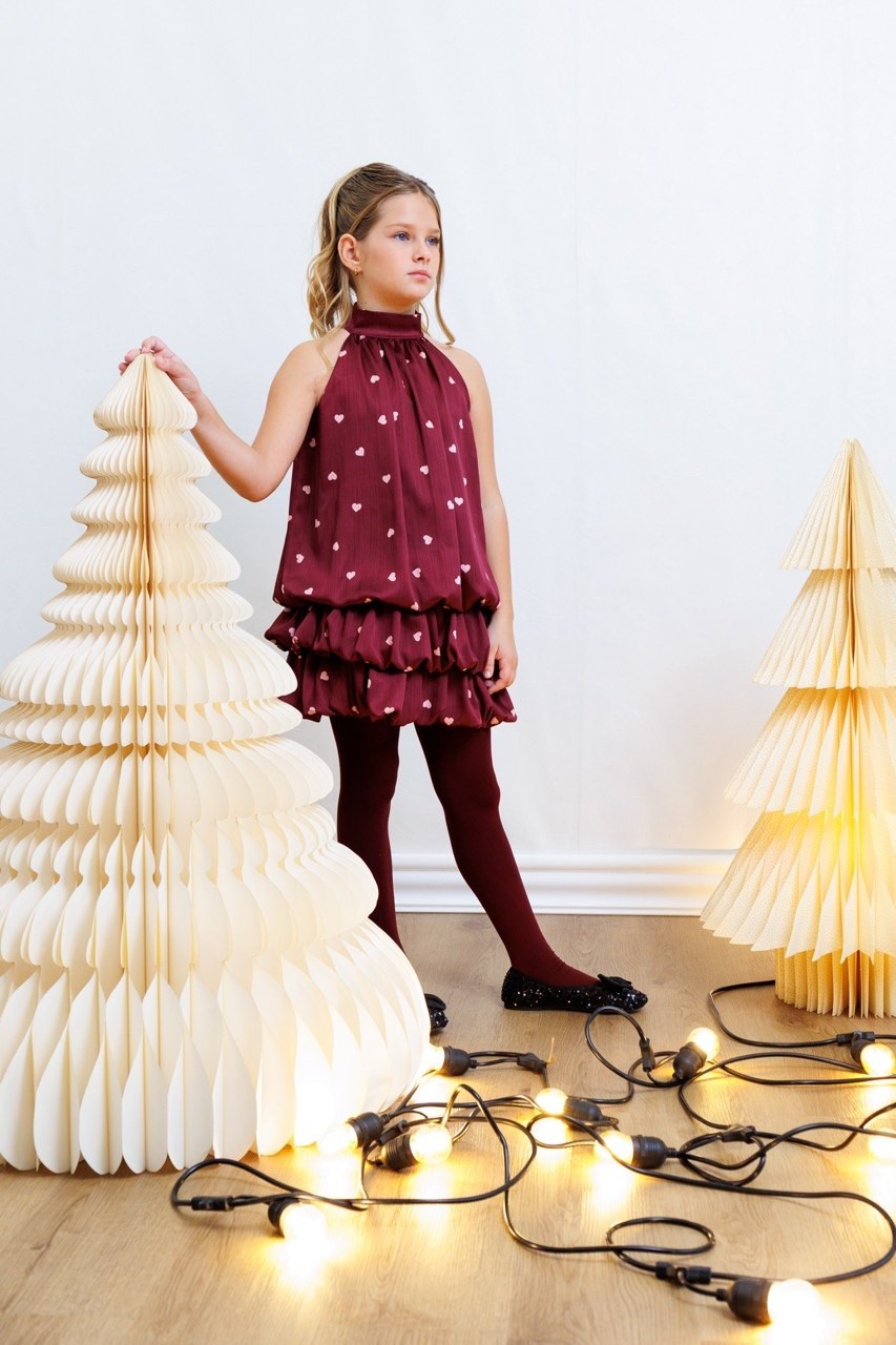 Φόρεμα καρδιά print - ΜΠΟΡΝΤΟ 5/6Y