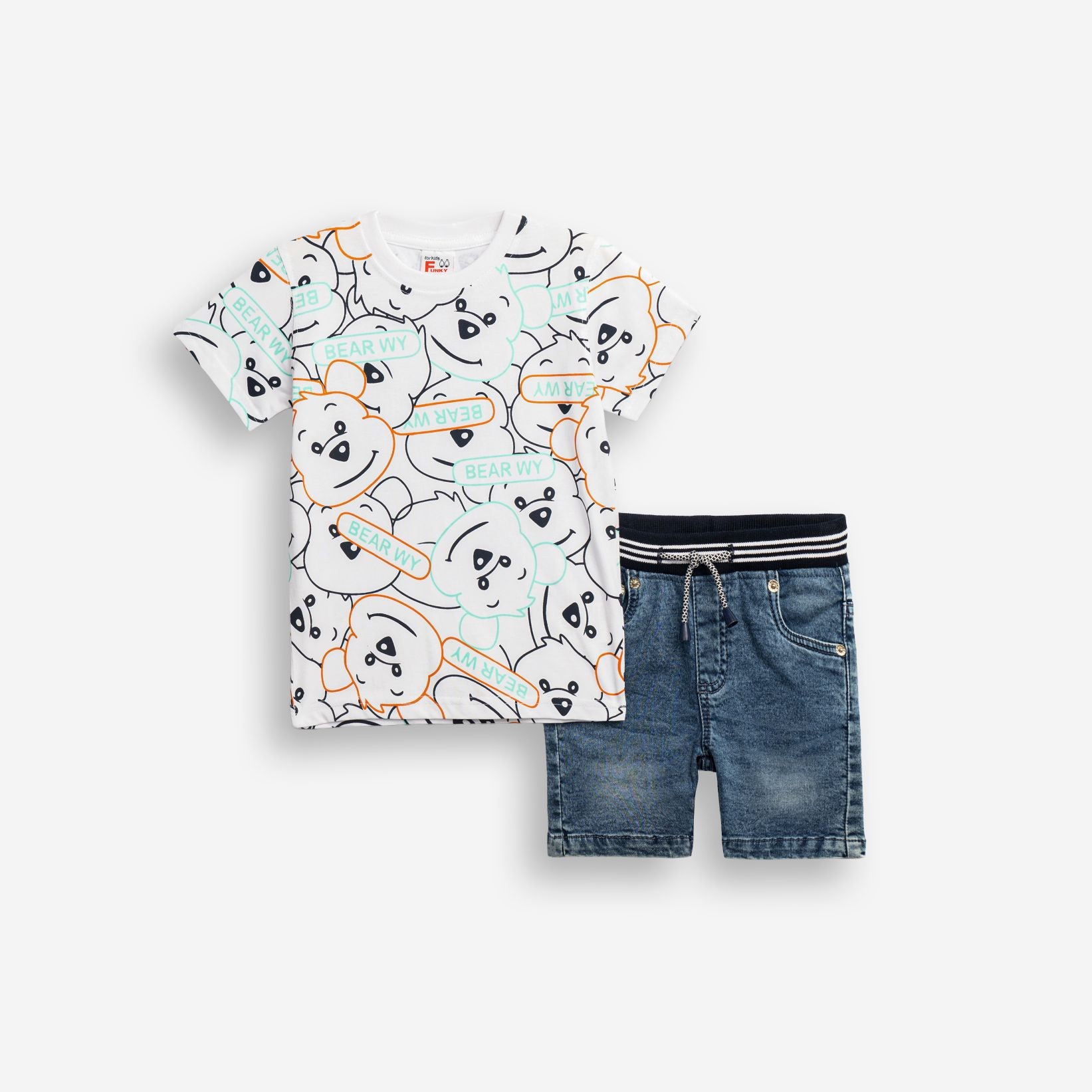 Σετ βερμούδα τζιν - ΛΕΥΚΟ 6Y