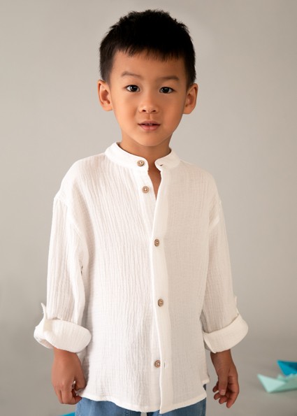 Πουκάμισο μακρυμάνικο γκοφρέ - ΚΡΕΜ 7Y