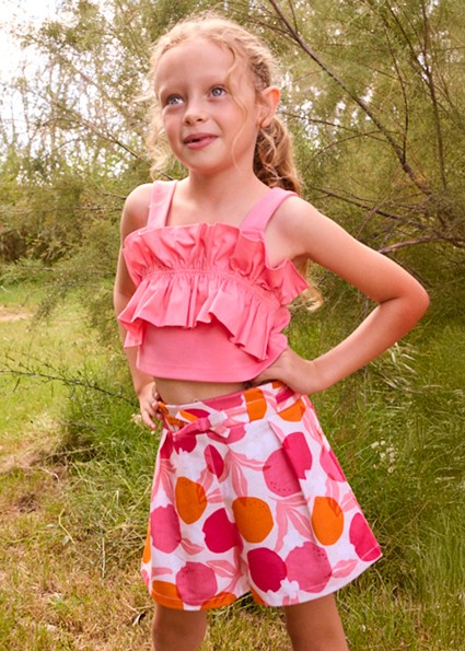 Φούστα παντελόνι στάμπα - ΚΟΚΚΙΝΟ 10Y