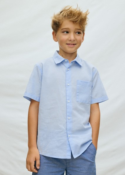 Πουκάμισο κοντομάνικο γιακάς - ΓΑΛΑΖΙΟ 10Y
