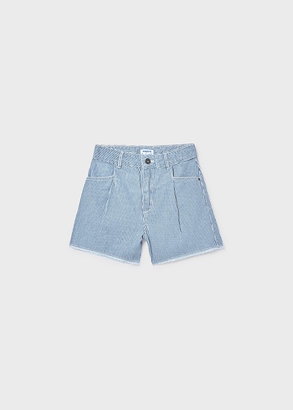 Παντελόνι κοντό ριγέ τζιν - ΜΠΛΕ 8Y