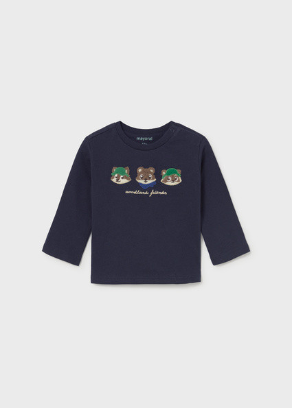 T-Shirt μακρυμάνικο κεντήματα - ΜΠΛΕ 12M