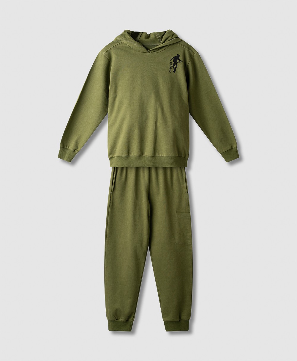 Σετ φόρμα αχνούδιαστη για αγόρια - ΧAKI 14Y