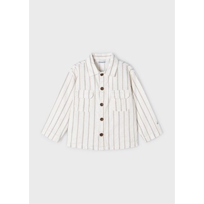 Striped linen shirt - BEIGE 4Y