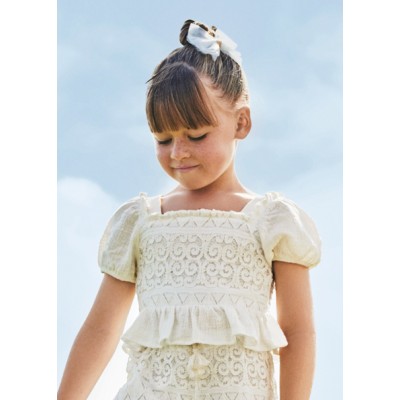 Combined lace shirt - BLACK 2Y