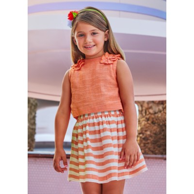 Striped skirt set - ORANGE 2Y