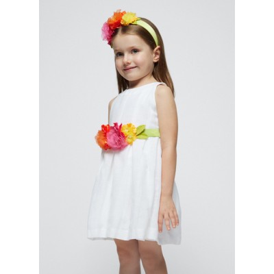 Dress belt flowers - WHITE 7Y