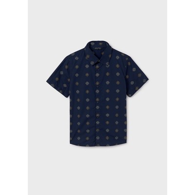 Short Sleeve Printed Shirt - NAVY BLUE 10Y