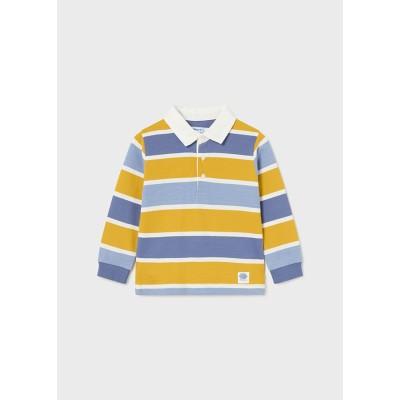 Long sleeve striped polo shirt - YELLOW 9M