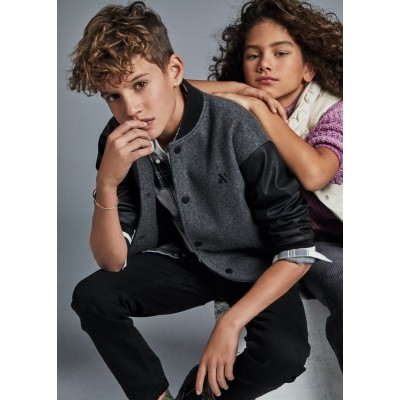 Ζακέτα bomber συνδυασμένη - ΑΝΘΡΑΚΙ 18Y