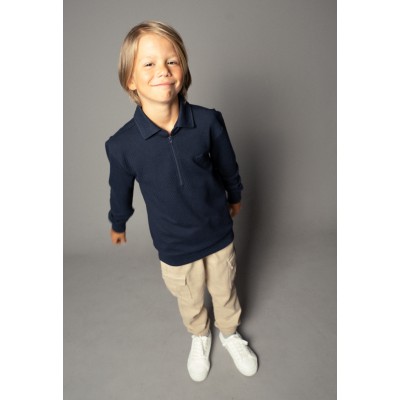 Πολο μακρυμάνικο ριγέ - ΓΚΡΙ 12Y