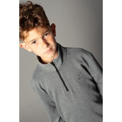 Πολο μακρυμάνικο ριγέ - ΓΚΡΙ 12Y