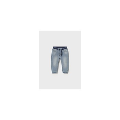 Παντελόνι soft denim jogger - ΧΛΩΡΙΩΜΕΝΟ 12M