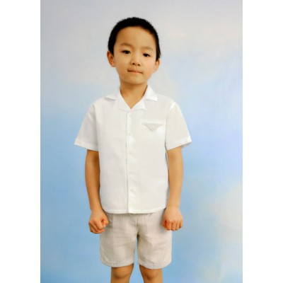 Relaxed Bermuda shorts set - CREAM 4Y