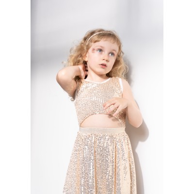 Sequin dress - CREAM 4Y