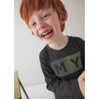 Basic long sleeve blouse - ANTHRACITE 4Y
