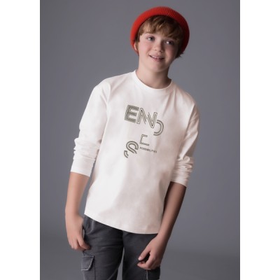 Basic long sleeve blouse - CREAM 16Y