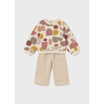 Printed sweatshirt jumpsuit - BEIGE 18M