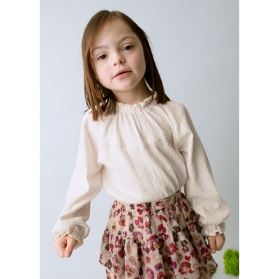 Long-sleeved blouse in mako waffle - MACIATO 4Y