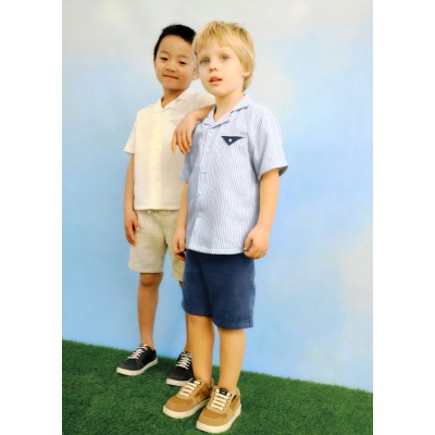 Relaxed Bermuda shorts set - BLUE 4Y
