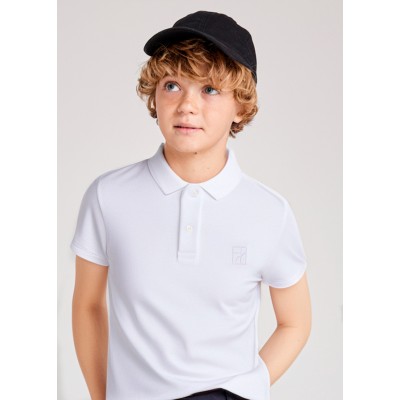 Short sleeve embroidered polo shirt - WHITE 16Y
