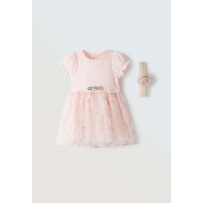 Tulle dress with ribbon - POZ 12M