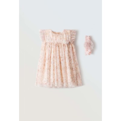 Dress with ribbon - SALMON 9M