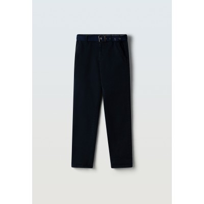 Elastic pants with belt - BLUE 8Y