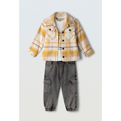 3pcs jeans set - MUSTARD 2Y