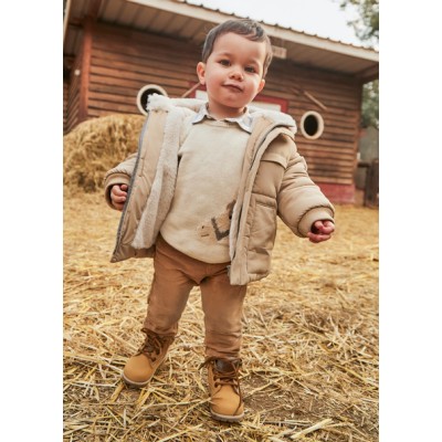 Basic regular fit corduroy pants - BEIGE 12M