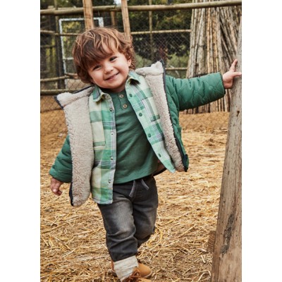 Reversible padded jacket - GREEN 12M