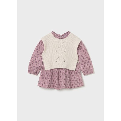 Knitted dress with vest - SAND 6M