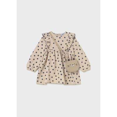Printed dress with bag - BEIGE 18M