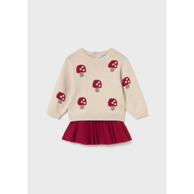 Knitted skirt set - RED 12M