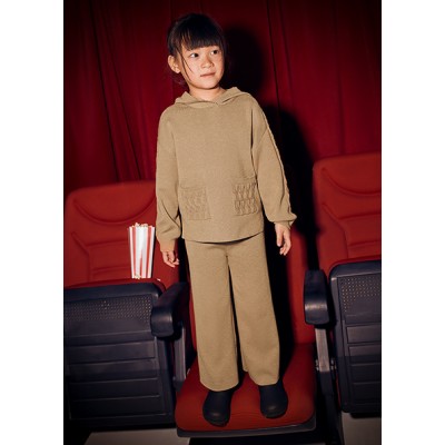 Long knitted pants set - CAMEL 2Y