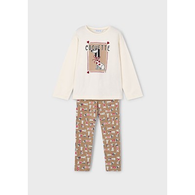 Printed leggings set - CAMEL 4Y