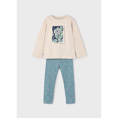 Printed leggings set - GREEN 8Y