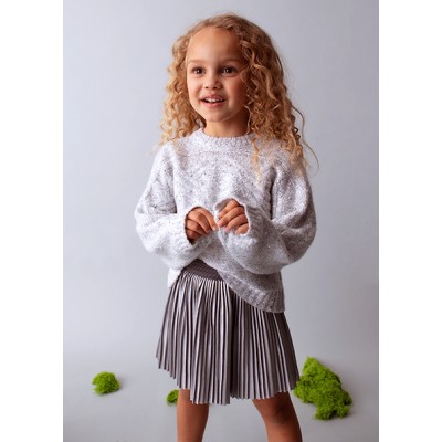 Pleated maxi skirt - SILVER 5Y