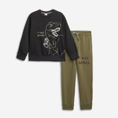 Sweatshirt tracksuit set - BLACK 6Y