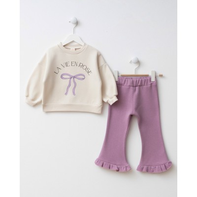 Oversize fit tracksuit set - BURGUNDY 4Y