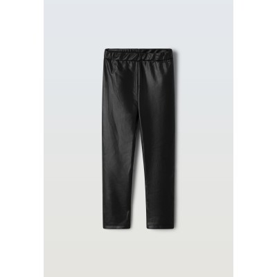 Leatherette leggings - BLACK 12Y