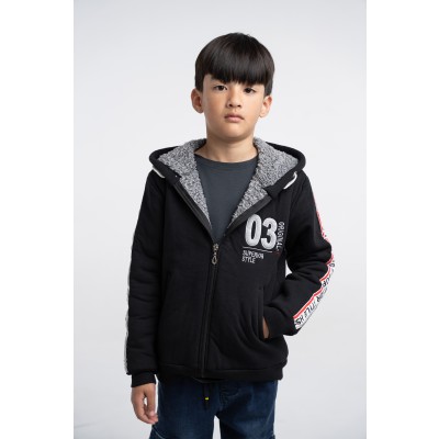 Jacket with fur inside - BLACK 16Y