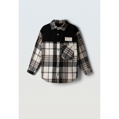 Oversized shirt - BROWN 8Y
