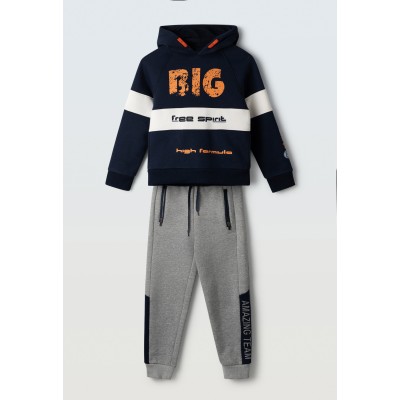Hooded jumpsuit set - BLUE 12Y