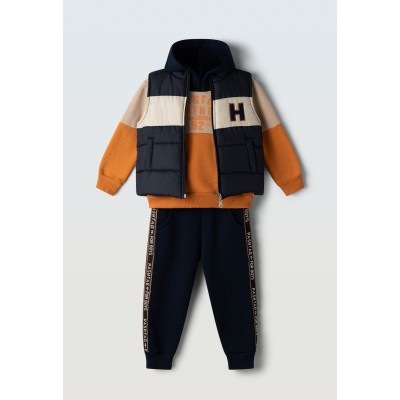 3pcs jumpsuit set - BLUE 4Y